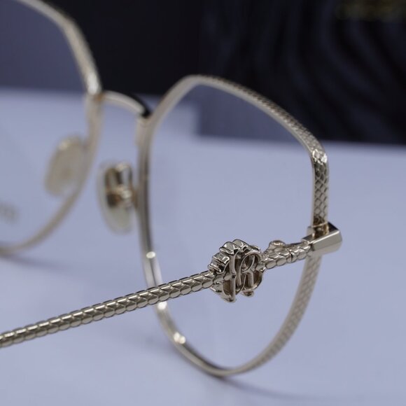 Roberto Cavalli VRC048 0300 Cat Eye Eyeglasses – Shiny Rose Gold 56mm - Picture 6 of 10